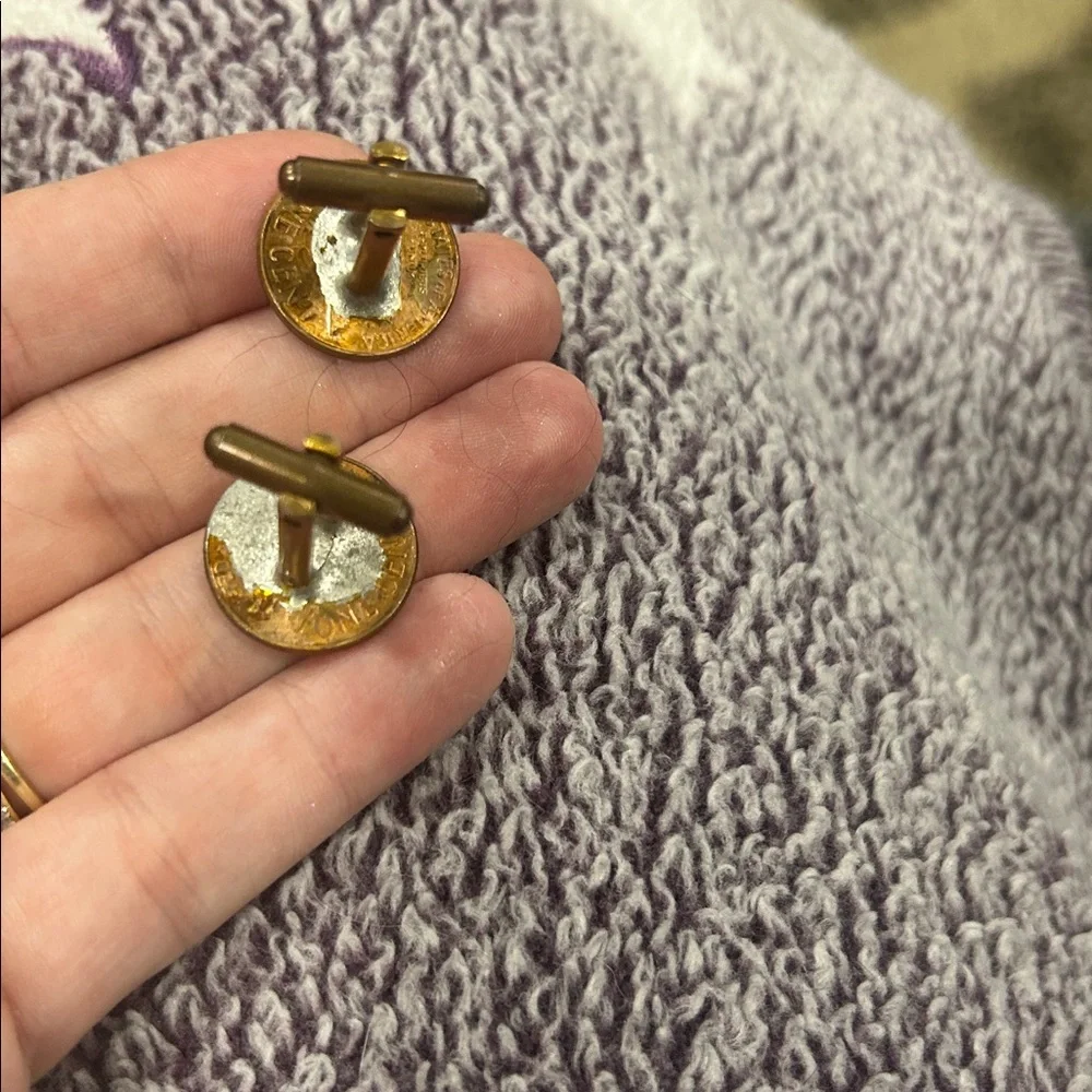 Vintage 1960s Lincoln Penny cufflinks